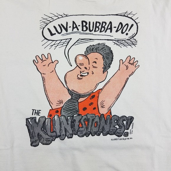 Vintage 1994 Klintstones Bill Clinton Flintstones Funny Parody Single Stitch Tee - Picture 2 of 7